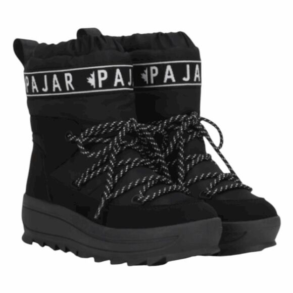 Pajar CANADA Galaxy Snow Boots Waterproof Nylon Pull-On Black Woman's 9 - Picture 2 of 11